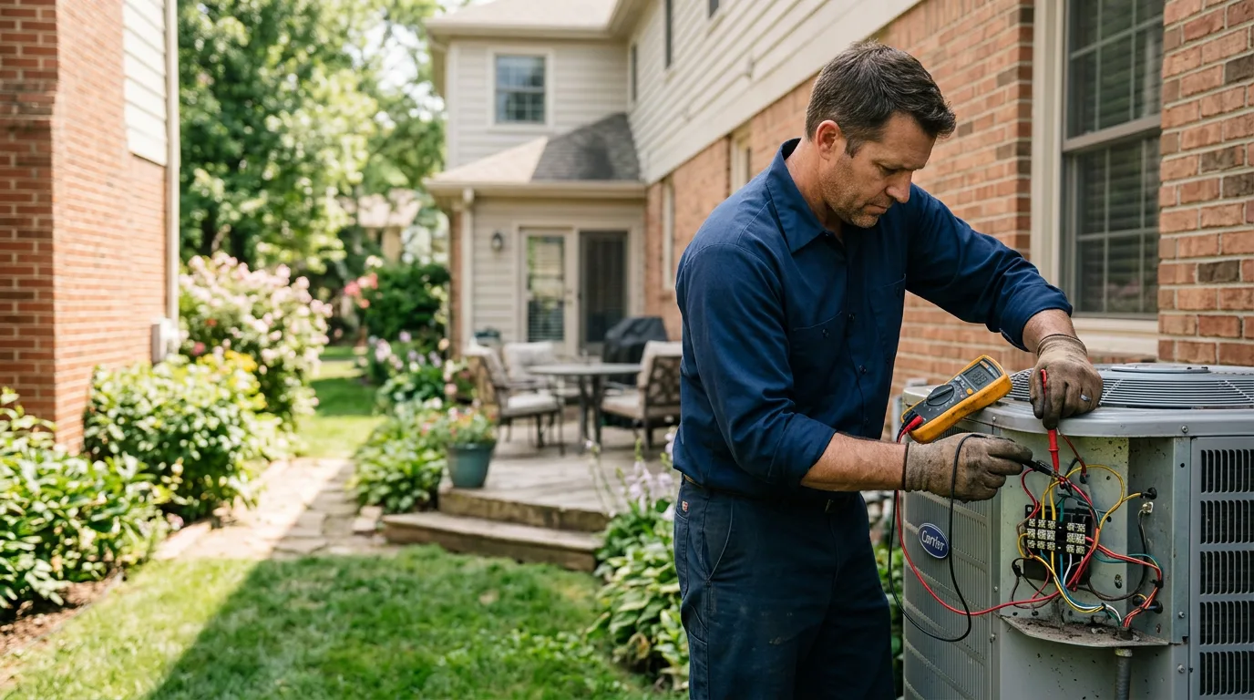 HVAC technician working near Pine City, NY